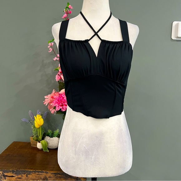 L.A HEARTS Cropped Tank Top with Neck Tie Up - Picture 1 of 11